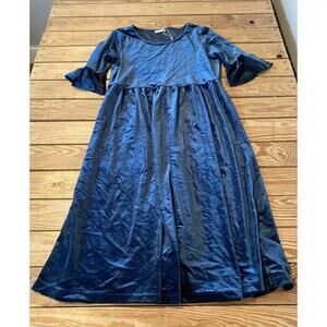 Sweet Salt Velvet Ruffle Sleeve Dress Size Medium Women’s Teal